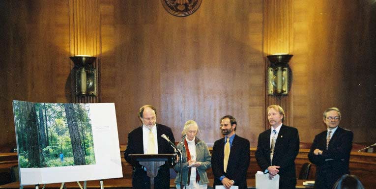 Sen. Corzine, Jane Goodall, Carl Ross, DennisSchvejda, Brent Blackwelder