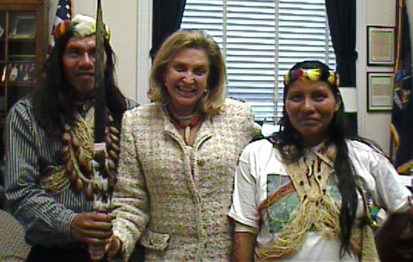 Moi Enomenga, Rep. Carolyn Maloney-U.S. Congress, Alicia Cahuiya, Waorani